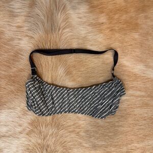 Malia Mills Bikini Top 32/34 Grey White EUC Adjustable Straps